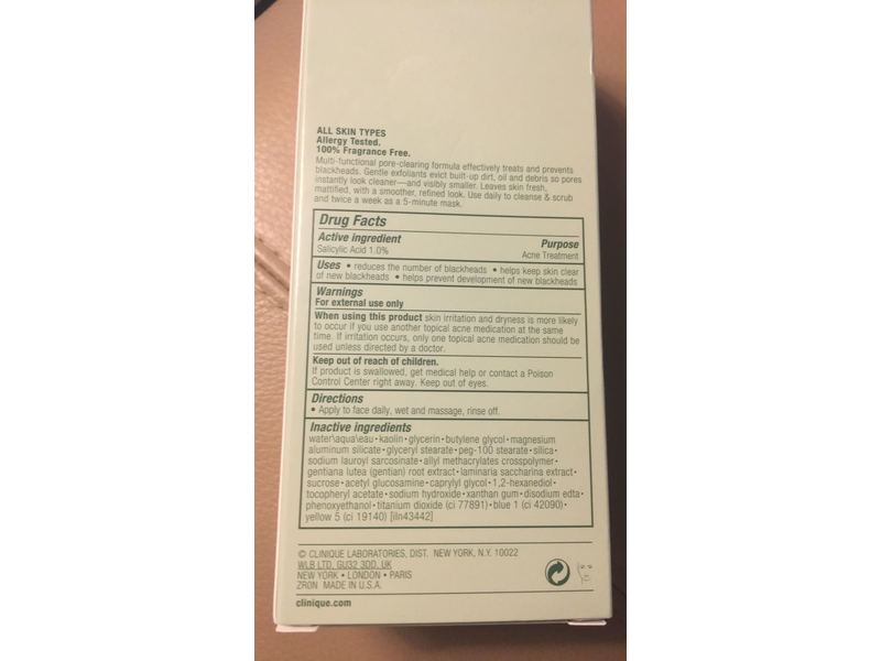 Clinique Blackhead Solutions 7 Day Deep Pore Cleanser & Scrub, Salicylic Acid, 4.2 fl oz/125 mL