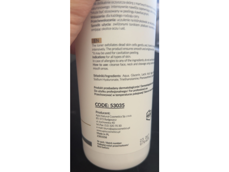 Apis Professional Smoothing Toner, Lactic Acid, 500 mL