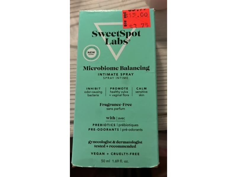 SweetSpot Labs Microbiome Balancing Intimate Spray, 1.69 fl oz/50 mL