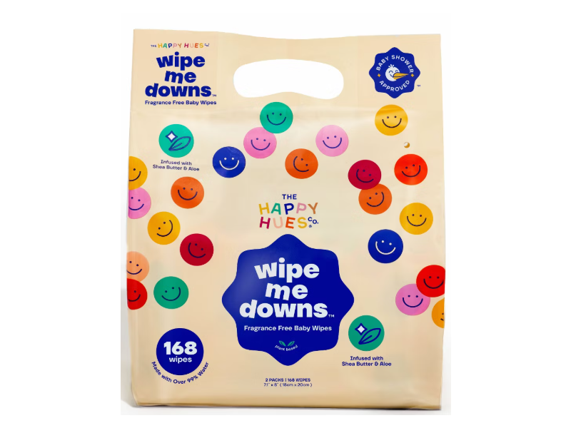 The Happy Hues Wipe Me Downs Baby Wipes, 168 Count, Pack Of 2