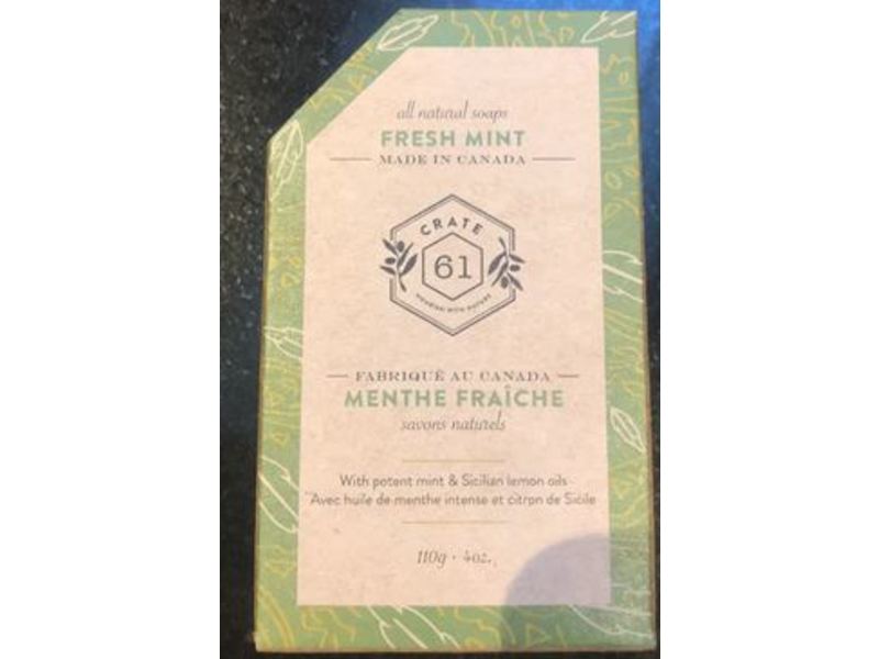 Crate 61 All Natural Soap, Fresh Mint, 4 oz/110 g
