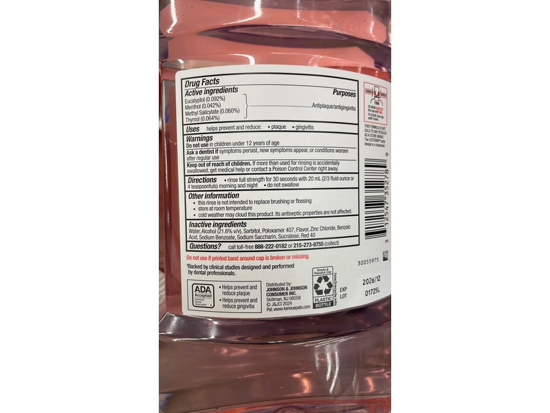 Listerine Clinical Solutions Gum Health Antiplaque Mouthwash, Icy Mint, 1L