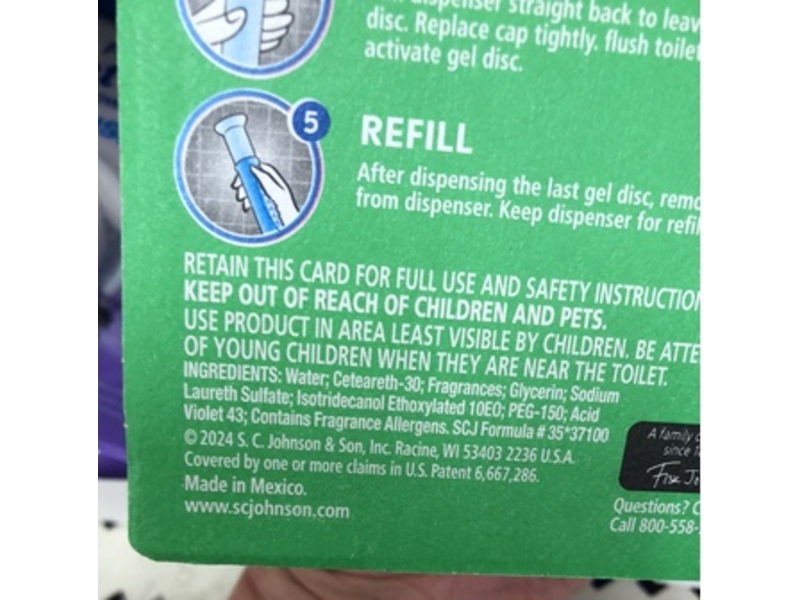 SC Johnson Scrubbing Bubbles Fresh Gel Toilet Cleaning Stamp Kit, Floral Fusion, 1.34 oz/38 g