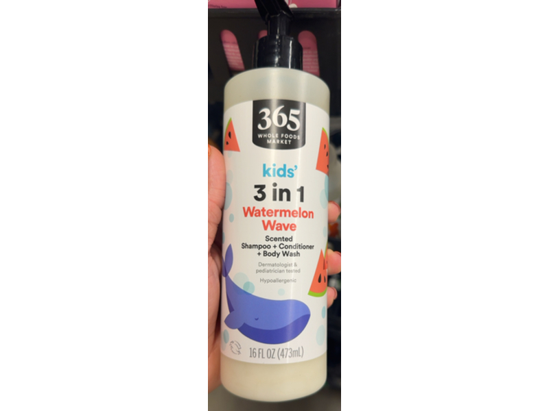 365 Whole Foods Market 3 In 1 Shampoo+Conditioner+Body Wash, Watermelon Wave, 16 fl oz/473 mL