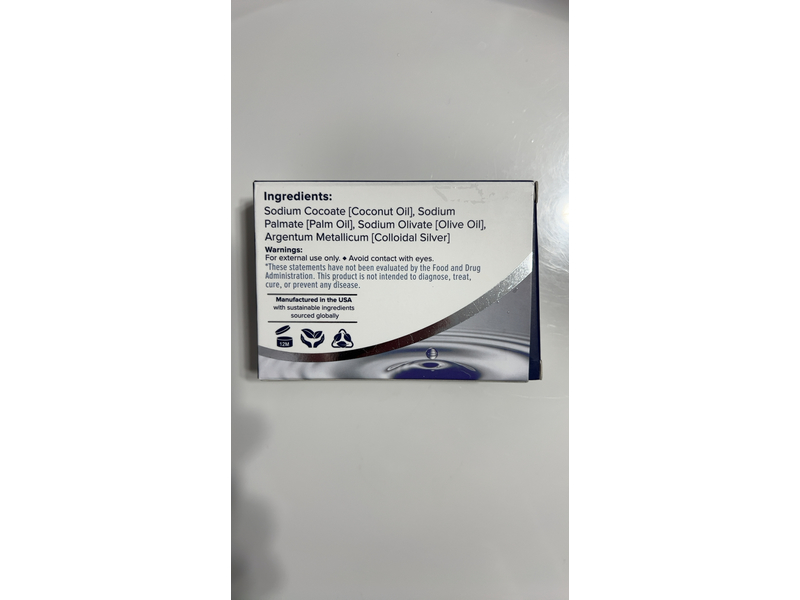 Silver Miracles Colloidal Soap, Unscented, 4.5 oz/127.6 g