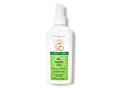 Bath & Body Works Sunscreen Spray,Waikiki, SPF 50, 6 fl oz/177 mL