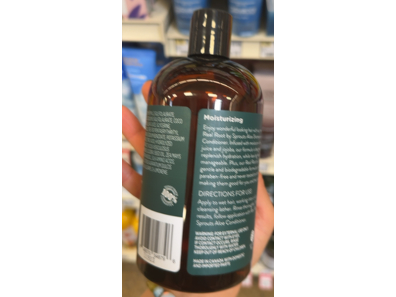 Sprouts Real Root Moisturizing Shampoo, Aloe, 16 fl oz/473 mL