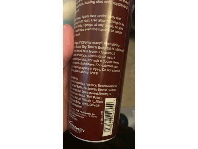 CVS Pharmacy Dry - Touch Body Oil, Continuous Spray, Cocoa Butter, 7 fl oz/207 mL