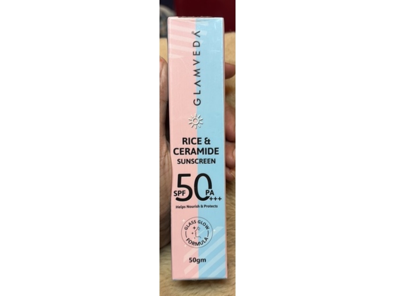 Glamveda Rice & Ceramide Sunscreen, SPF 50 PA+++, 50 g