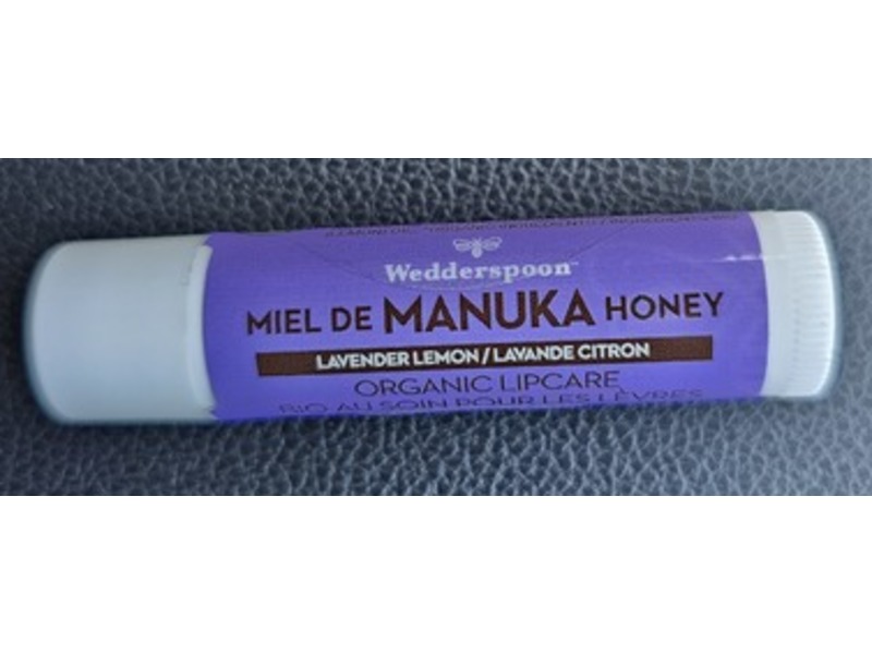 Wedderspoon Manuka Honey Organic Lipcare, Lavender Lemon, 0.15 oz/4.5 g, Pack Of 20