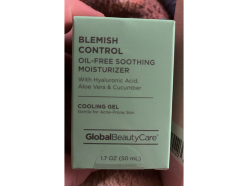 Global Beauty Care Blemish Control Oil-Free Soothing Moisturizer Cooling Gel, Hyaluronic Acid + Aloe Vera & Cucumber, 1.7 oz/50 mL, Pack Of 2