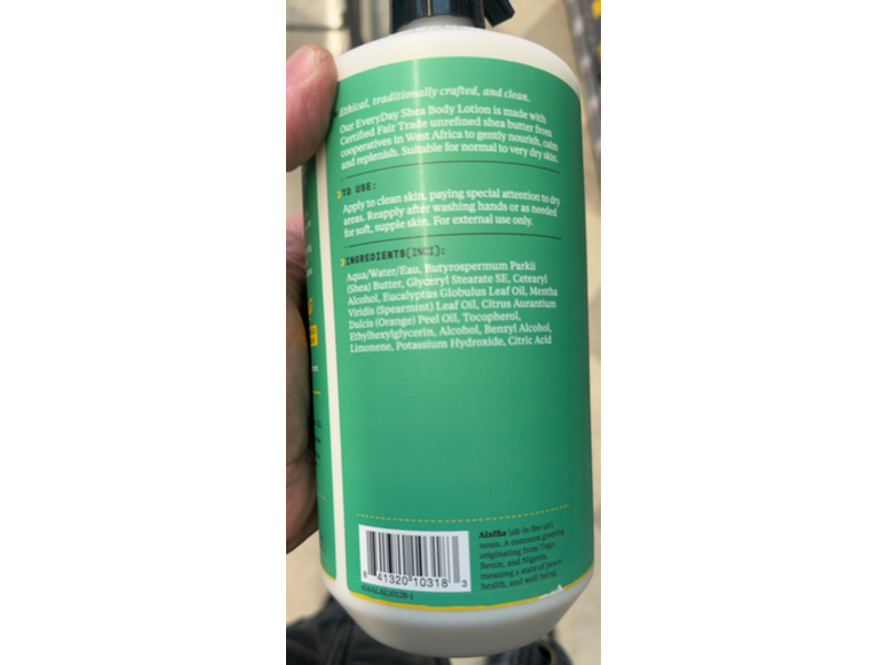 Alaffia Everyday Shea Body Lotion, Eucalyptus Mint, 32 fl oz/346 mL