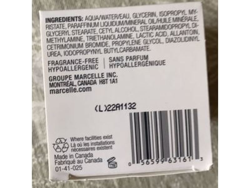 Marcelle Moisture Cream Hydratante, Hypoallergenic + Fragrance Free, 1.7 oz/50 mL