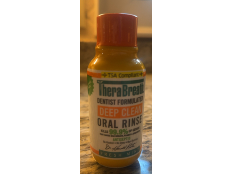 TheraBreath Deep Clean Oral Rinse, Fresh Mint, 16 fl oz/ 473 mL, Pack Of 2
