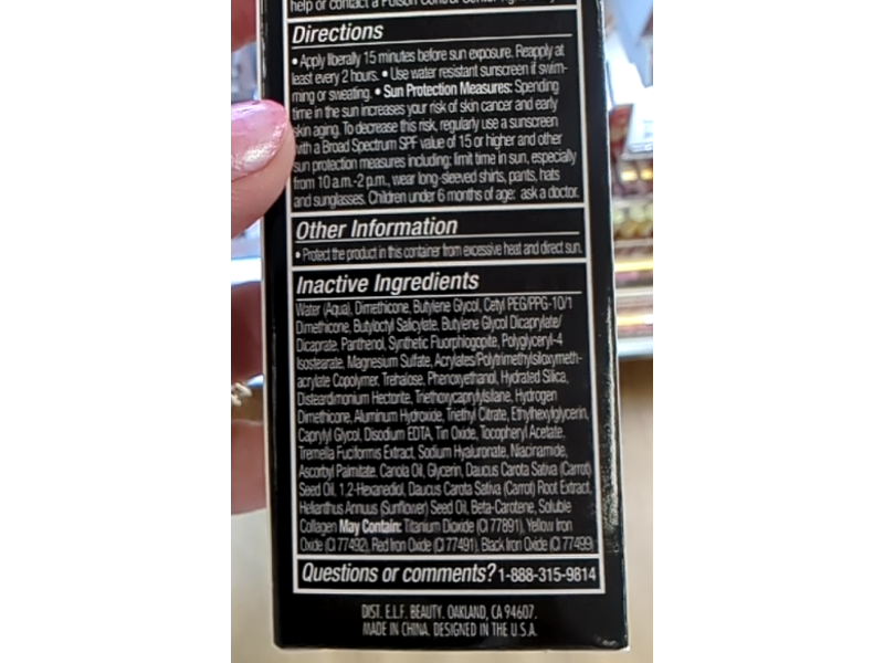 e.l.f. Camo Hydrating CC Cream, SPF 30 Medium 370 N, 1 oz/30 g