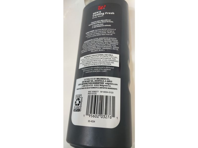 Walgreens Men's Body Wash, Cooling Fresh, 18 fl oz/532 mL