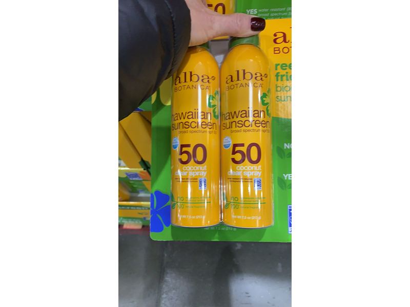 Alba Botanica Hawaiian Sunscreen Coconut Clear Spray, SPF 50, Twin-Pack