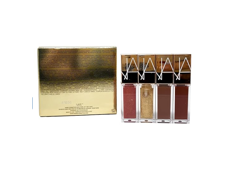 Nars After Glow Lip Shine Set, Orgasm + A-Lister + Nympho + Aragon, 0.11 oz/3.7 mL