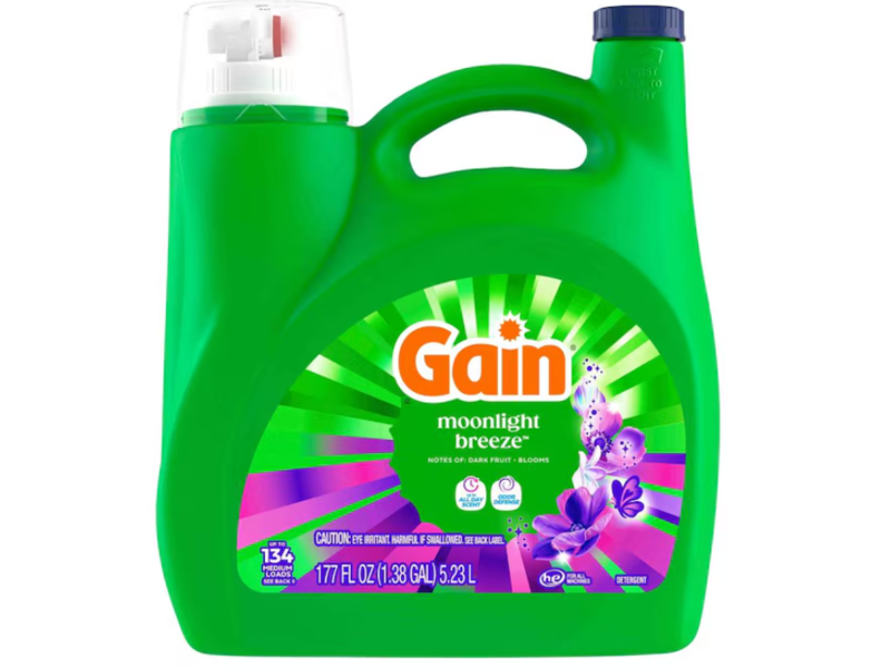 Gain Liquid Laundry Detergent, Moonlight Breeze, 134 Loads, 177 fl oz/5.23 L