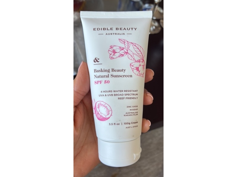 Edible Beauty Australia & Basking Beauty Natural Sunscreen, SPF 50, 3.5 fl oz/100 g