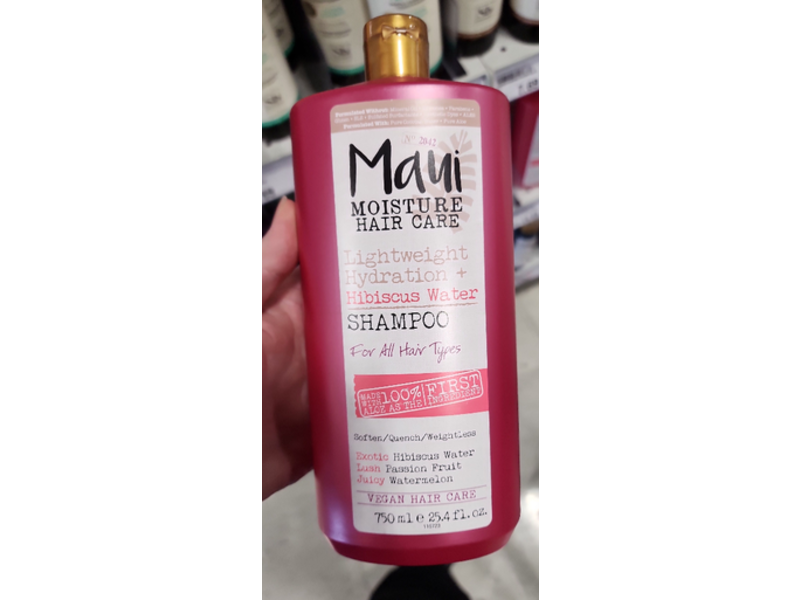 Maui Moisture Hair Care Shampoo, Hibiscus Water, 25.4 fl oz/750 mL