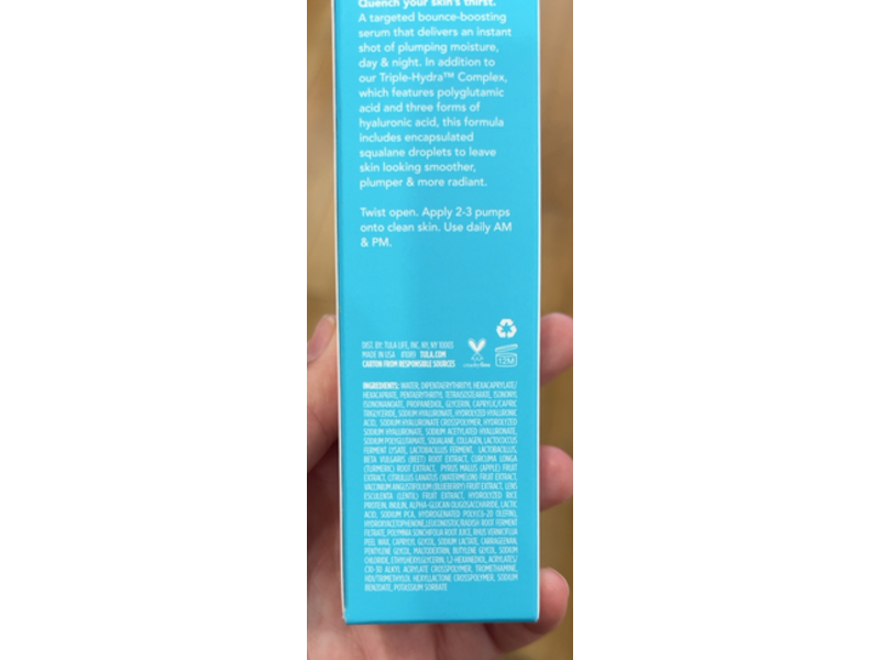 Tula Skin Care Triple Hydra Complex Day & Night Serum, 1 fl oz/30 mL