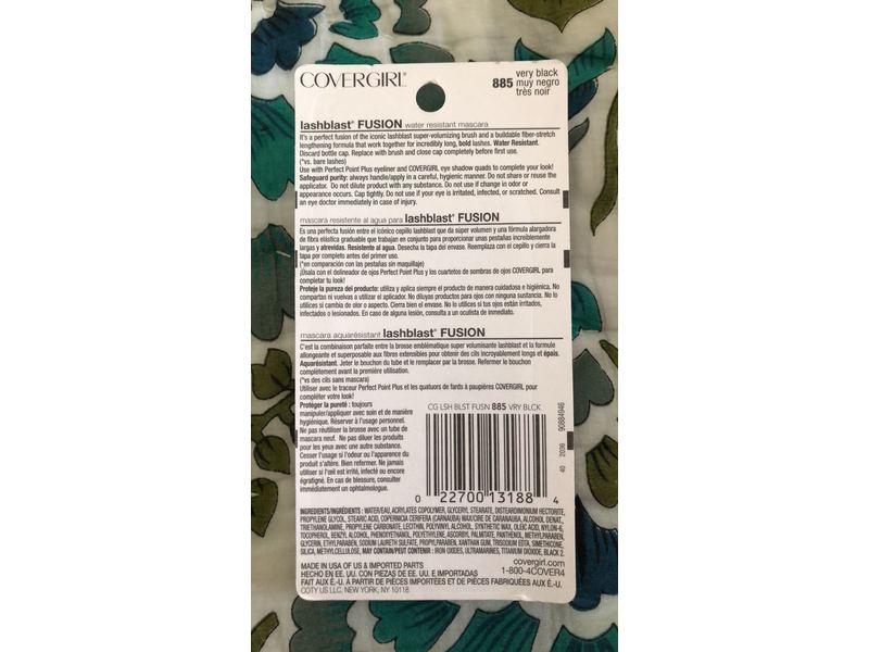 Covergirl Lashblast Fusion Mascara, Very Black 885, 0.44 fl oz/13.1 ml