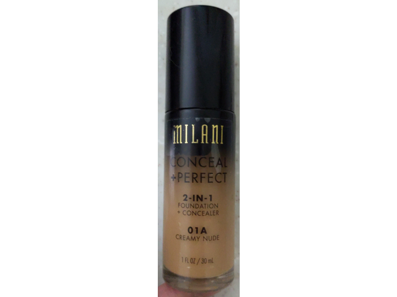 Milani Conceal + Perfect 2-In-1 Foundation + Concealer, 01A Creamy Nude, 1 fl oz/30 mL