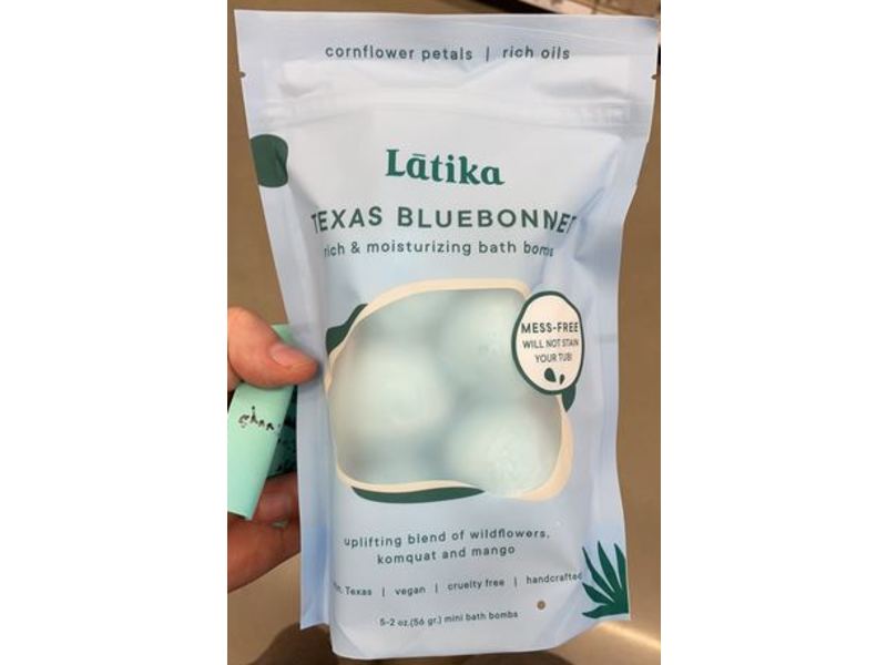 Latika Texas Bluebonnet Rich & Moisturizing Bath Boms, Wildflowers, Komquat & Mango, 56 g