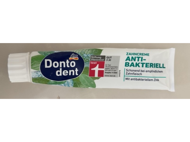 Dm Dontodent Anti-Bacterial Toothpaste, Mint, 125 mL, Pack Of 3