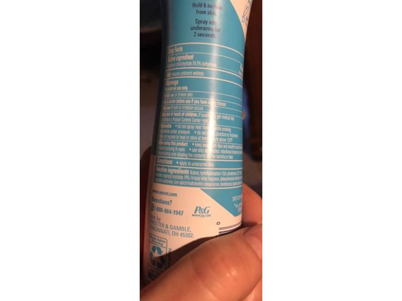 Secret Dry Spray Antiperspirant Deodorant, Wild Rose + Argan Oil, 4.1oz/116 g