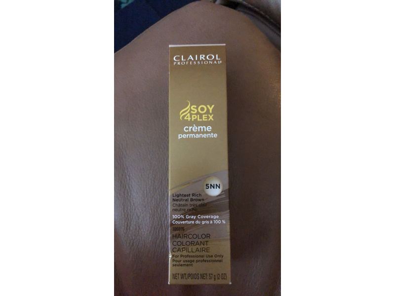 Clairol Soy 4plex Creme Permanent Hair Color, 5NN Lightest Rich Neutral Brown, 2 oz/57 g