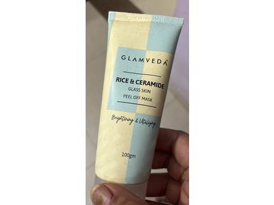 Glamveda Glass Skin Brightening & Vitalizing Peel Off Mask, Rice & Ceramide, 100 g