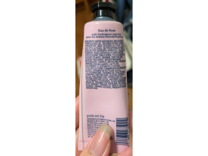 Crabtree & Evelyn Ultra Moisturising Hand Therapy, Rosewater, 0.9 oz/25 g