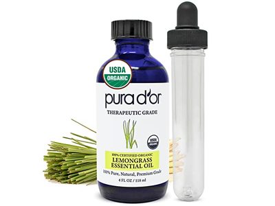Pura d'or Therapeutic Grade Essential Oil, Lemongrass, 4 fl oz/118 mL