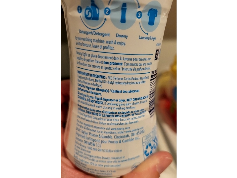 Downy Light In-Wash Scent Booster, Ocean Mist, 5.0 oz/141 g