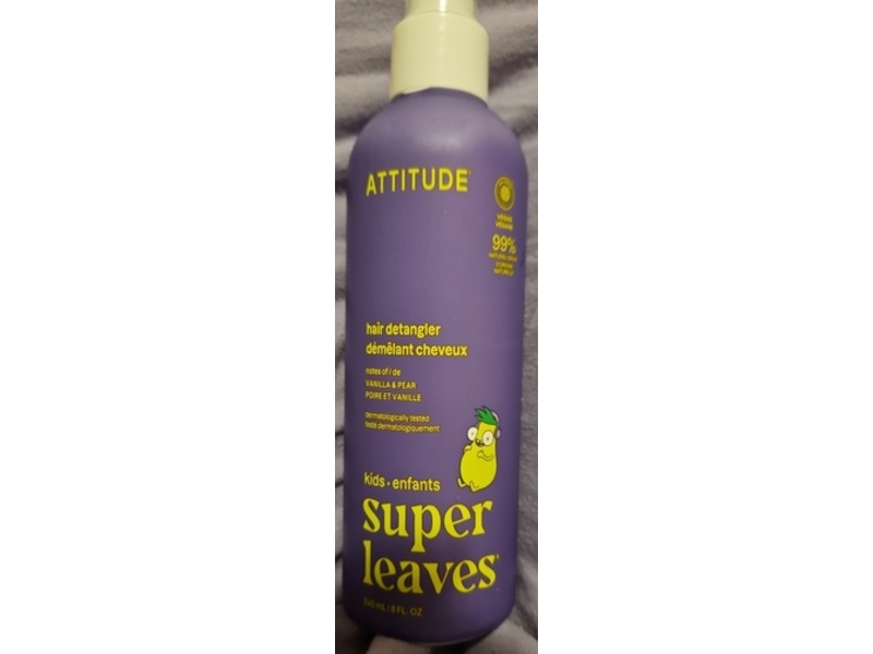 Attitude Super Leaves Hair Detangler, Vanilla & Pear, 8 fl oz/240 mL
