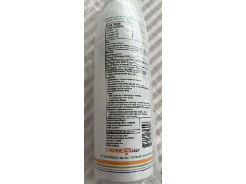 Sunshine Glitter Sun Shine & Sea Sunscreen Mist, SPF 50, 5.5 oz/156 g