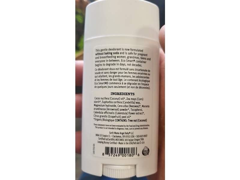 Earth Mama Deodorant, Bright Citrus, 2.65 oz/75 g