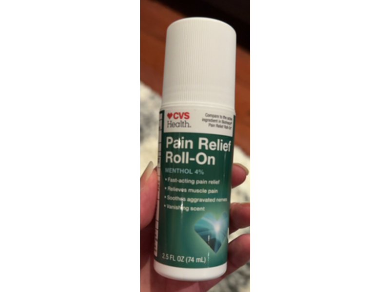 CVS Health Pain Relief Roll-On, Menthol 4%, 2.5 fl oz/74 mL