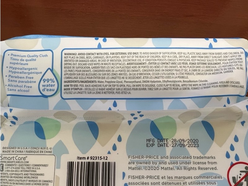 Smart Care Fisher-Price Baby Wipes, Fragrance Free, 64 Count