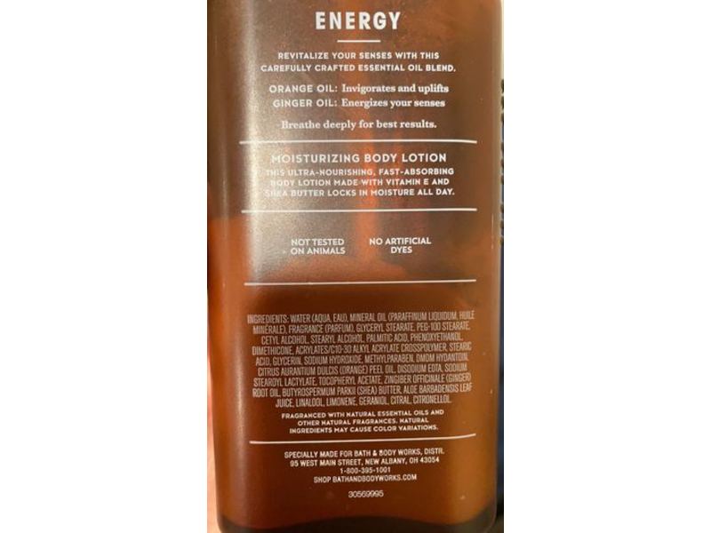Bath And Body Works Moisturizing Body Lotion, Orange + Ginger, 6.5 fl oz/192 mL
