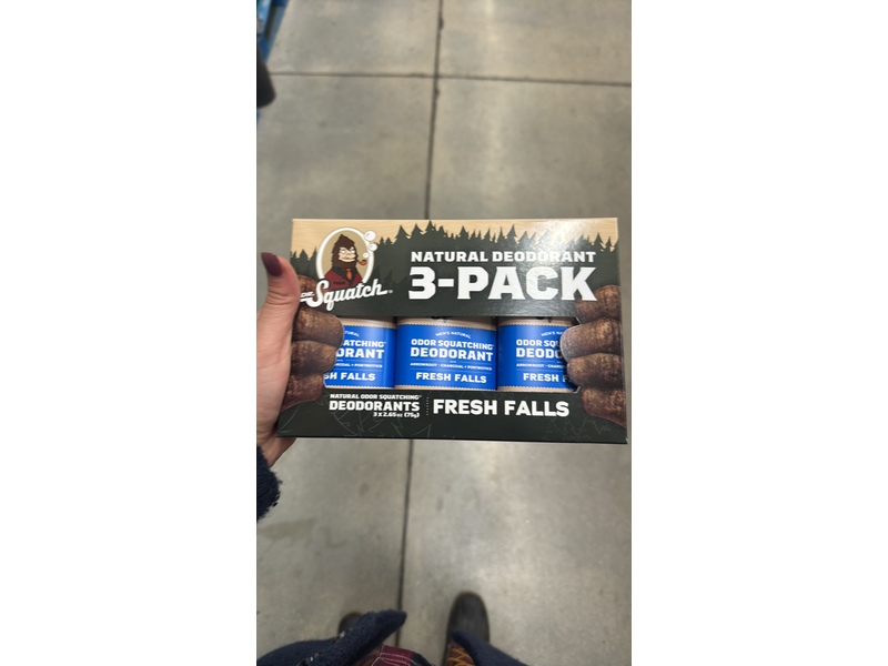 Dr Squatch Men's Natural Deodorant, Fresh Falls, 2.65 oz/75 g, 3 Pack