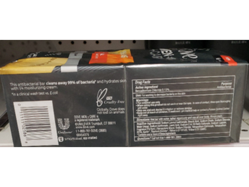 Dove Men+Care 3 In 1 Skin Defense Hydrating Soap, Moisturizing Cream, 3.75 oz/106 g, 6 Count