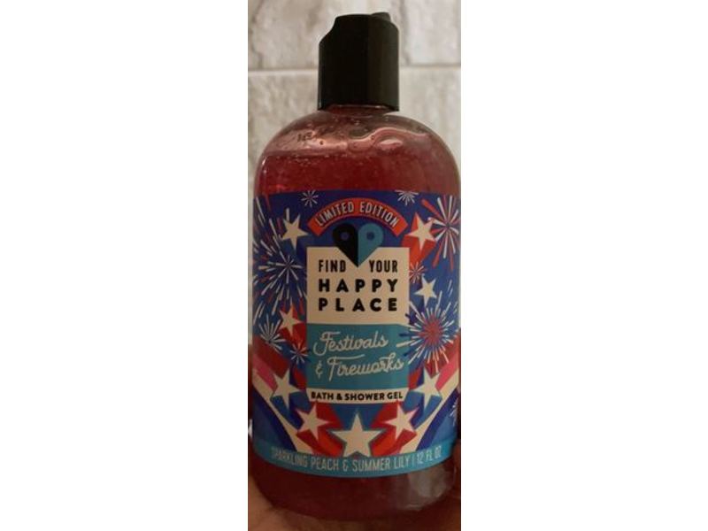 Find Your Happy Place Festivals & Fireworks Bubble Bath And Shower Gel, Peach & Summer Lily, 12 fl oz