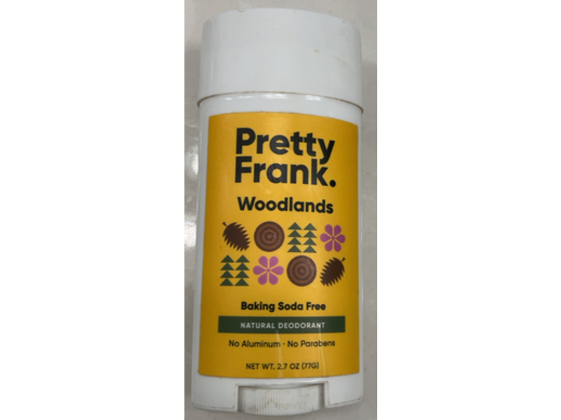 Pretty Frank Natural Deodorant Stick, Baking Soda Free, Woodlands, 2.7 oz/77 g, Pack Of 2
