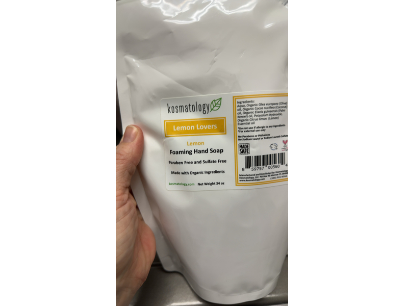 Kosmatology Lemon Lovers Foaming Hand Soap, Lemon, 34 oz