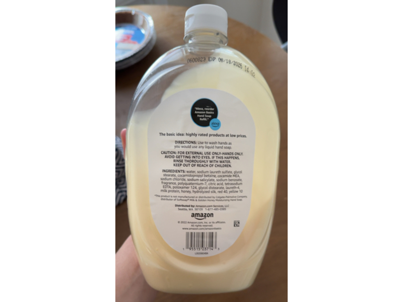 Amazon Basics Liquid Hand Soap, Milk & Honey, 50 fl oz/1.47 L