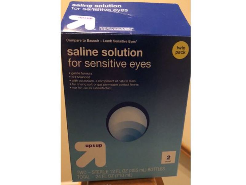Up & Up Saline Solution, Sensitive Eyes, 12 fl oz/355 mL, Twin Pack
