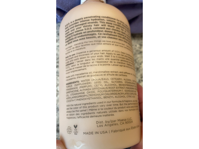 Hairitage S.O.S. Deep Moisture + Restore Conditioner, 13 fl oz/384 mL
